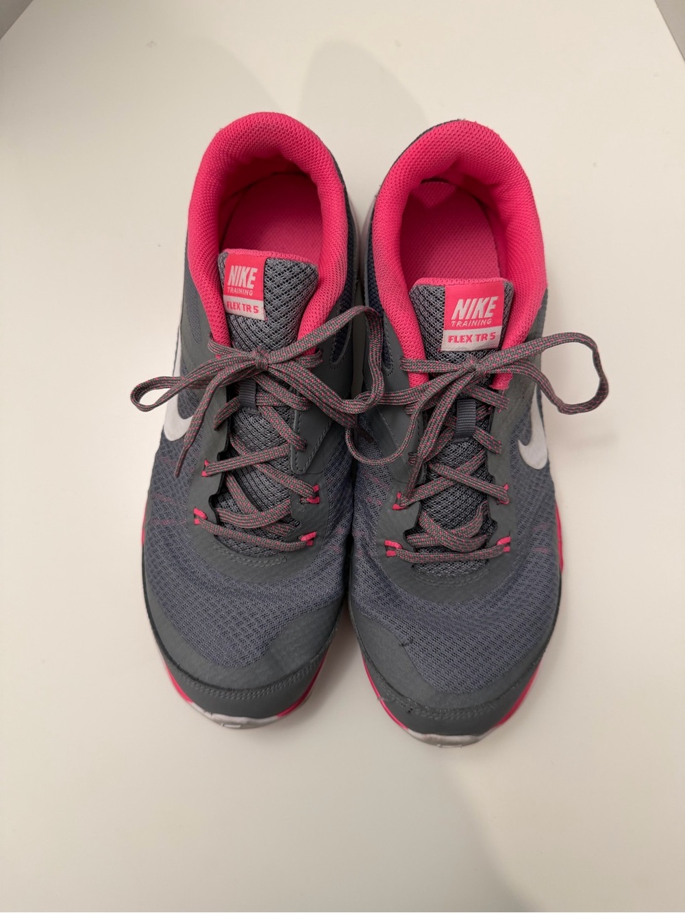 Nike Women's Gray and Pink Training Sneakers